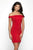 Blush Black - B131 Off Shoulder Lace-Up Back Sheath Dress