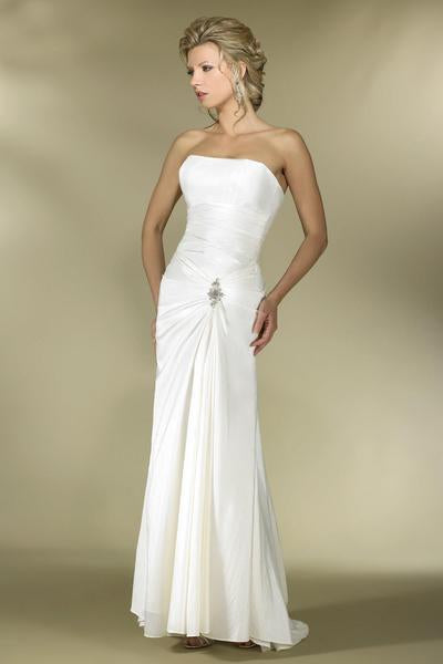 Alexia Designs - IB01 Strapless Pleated Wedding Gown In White
