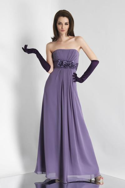 Alexia Designs - 4106 Rosette Accented Empire A-Line Dress In Purple