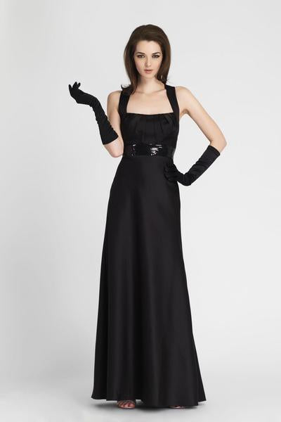 Alexia Designs - 880 Sequined Pleated A-Line Gown In Black