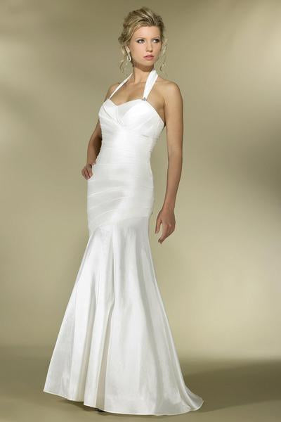 Alexia Designs - IB06 Pleated Halter Trumpet Bridal Dress In White