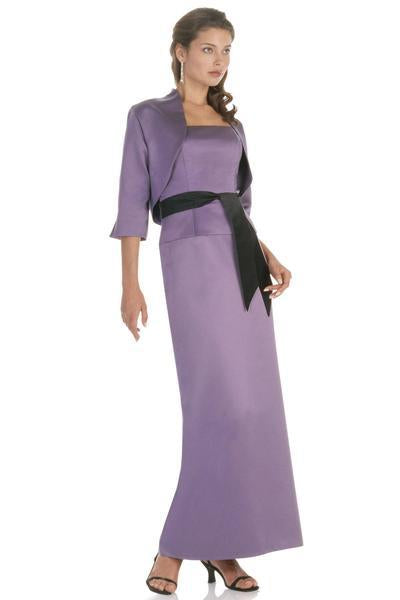 Alexia Designs - 2250 Straight Across Dress with Bolero In Purple
