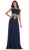 Gilded Lace Illusion Bateau A-line Evening Dress