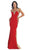 Gilt Lace Ornate Trumpet High Slit Prom Gown