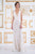 Tadashi Shoji - Plunging V-Neck Crochet Lace Trumpet Gown In White