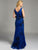 Lara Dresses - Stunning Fully Embroidered Evening Gown 33243 In Blue and Black