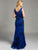 Lara Dresses - Stunning Fully Embroidered Evening Gown 33243 In Blue and Black