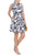 Taylor - High Collar A-Line Dress 8175M in Blue and White