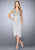 3124 Beaded Lace Ruched Dress in Silver