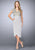 La Femme - 23124 Beaded Lace Ruched Dress In Gray