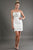 Sue Wong - N2102 Embellished Rosette Cocktail Dress in White