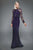 Tadashi Shoji - Jericho Long-Sleeve Jersey Lace Gown In Blue and Black