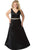CE1815 Rhinestone V Neck Dress