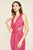 Tadashi Shoji - Laced V-Neck and Back Column Dress In Pink