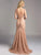 Lara Dresses - Embellished Sheer Trumpet Evening Gown 33229 in Neutral