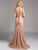 Lara Dresses - Embellished Sheer Trumpet Evening Gown 33229 in Neutral