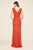Tadashi Shoji - V-Neck and Back Sleeveless A-line Dress In Red