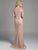 Lara Dresses - Adorned Bateau Illusion Evening Gown with Long Sleeves and Fringe Embellishments 33236, Pink