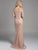 Lara Dresses - Adorned Bateau Illusion Evening Gown with Long Sleeves and Fringe Embellishments 33236, Pink