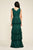 Tadashi Shoji - V-Neck Tiered A-Line Dress In Green