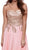 Strapless Gold Lace Appliqued Long Gown