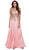 Strapless Gold Lace Appliqued Long Gown