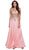 Nox Anabel - 8291 Strapless Gold Lace Appliqued Long Gown