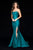 Sherri Hill - 51671 Strapless Taffeta Long Mermaid Dress With Train In Green