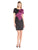 Jax - 1PXM24B Color Block Sheath Dress in Black and Purple