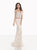 Tarik Ediz - 92691 Spaghetti Strap Two-Piece Lace Gown In White