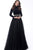 Jovani - 62282 High Neck A-line Long Dress In Black