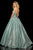 Sherri Hill - 52959 Strapless Sweetheart Glitter A Line Dress In Green and Silver