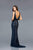 Scala - 48937 Sequined V-neck Trumpet Dress In Blue