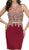 Dancing Queen - 2000 Mock Two-Piece Illusion Lace Cocktail Dress In Red