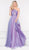 Colors Dress - 2000 One Shoulder Asymmetrical A-Line Chiffon Gown in Purple