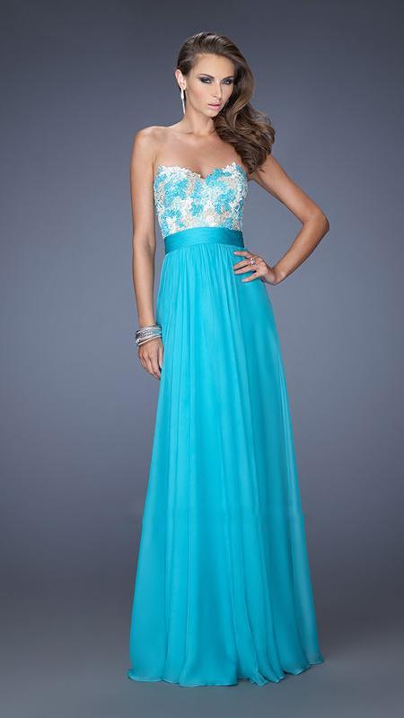 La Femme - Prom Dress 20001 in Aquamarine
