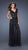 La Femme Scalloped V-Neck Fitted Evening Dress 20010 In Black