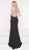 Colors Dress - 2002 Bejeweled High Halter Cutout Long Gown in Black