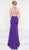 Colors Dress - 2002 Bejeweled High Halter Cutout Long Gown in Purple