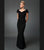 Daymor Couture - 2003 Rosette Ruffles Off Shoulder Evening Gown In Black