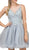 Dancing Queen - 2004 Beaded Floral Lace Tulle Cocktail Dress In Silver