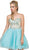 Dancing Queen - 2005 Ornamented Sweetheart Bodice Cocktail Dress in Blue