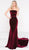 Colors Dress - 2005 Strapless Velvet Sheath Dress With Train in Red