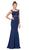 Dancing Queen - 2006 Embroidered Sheer Mermaid Prom Dress in Blue