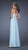 La Femme - Jeweled Lace Empire Evening Dress in Blue