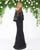Mac Duggal - 20072D Illusion Lace Overlay Cape Gown In Black