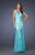 GiGi Prom - 20075 Jeweled Lace Sheath Gown in Blue