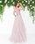 Mac Duggal - 20076D Lace and Stone Embellished Tulle Dress In Pink