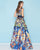 Mac Duggal - 20080H Colorful Printed Scoop Gown In Blue