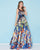 Mac Duggal - 20080H Colorful Printed Scoop Gown In Blue